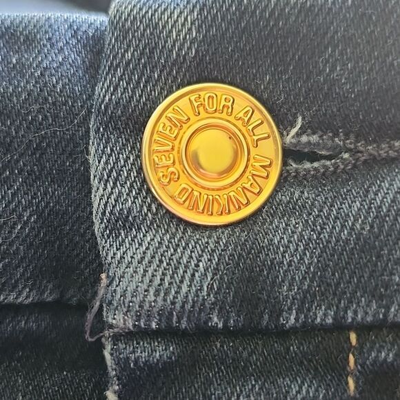 7 For All Mankind "A Pocket" Flare Leg Dark Blue Wash 90% Cotton Jeans, 25 - Picture 6 of 11